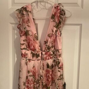 Lulus Pink Floral Maxi